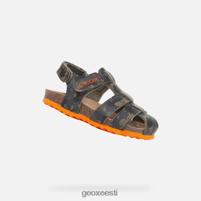 sõjaväe/oranž ZZ2TH21498 Geox sandaalkriidist väikelaps
