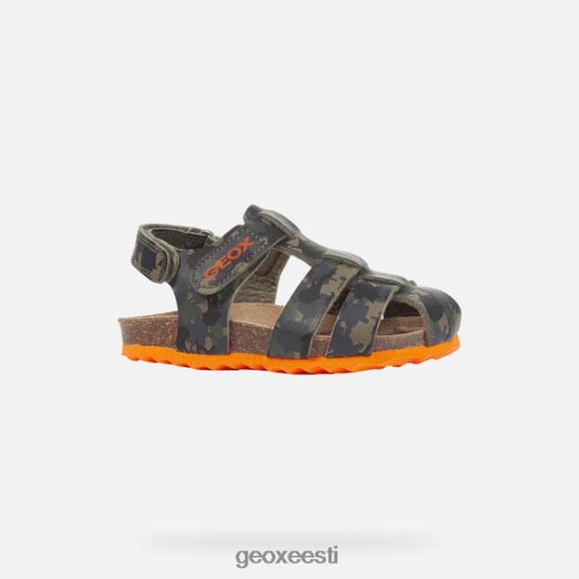sõjaväe/oranž ZZ2TH21498 Geox sandaalkriidist väikelaps