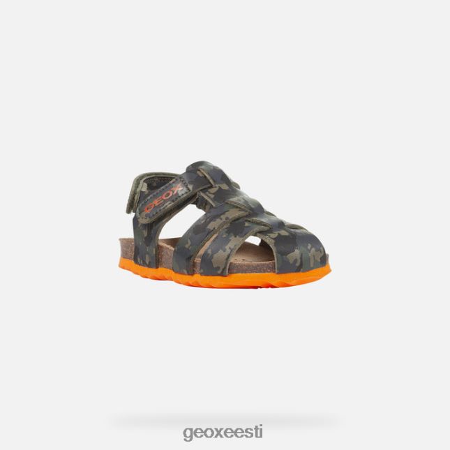 sõjaväe/oranž ZZ2TH21498 Geox sandaalkriidist väikelaps