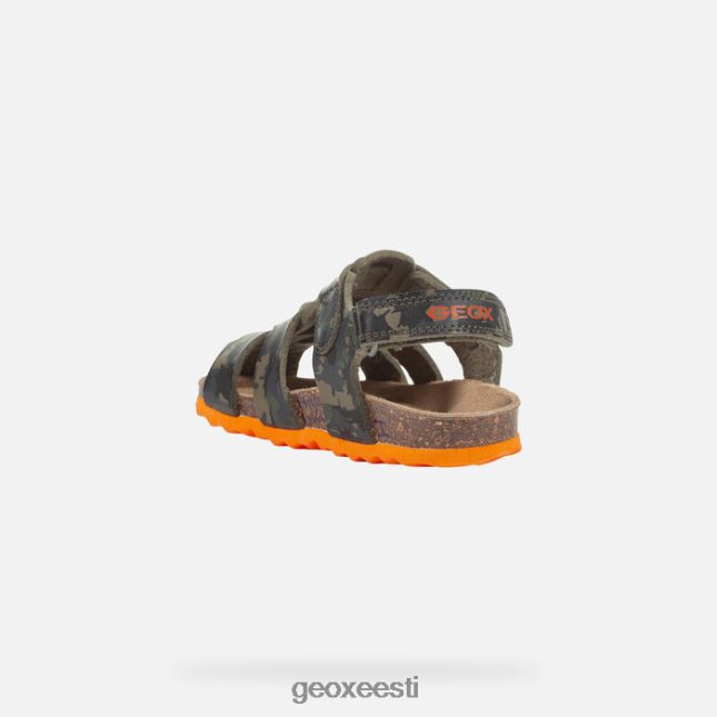 sõjaväe/oranž ZZ2TH21498 Geox sandaalkriidist väikelaps