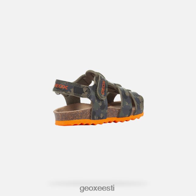 sõjaväe/oranž ZZ2TH21498 Geox sandaalkriidist väikelaps